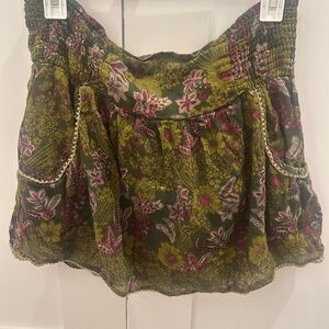 Rue21 Green and Pink Floral Skirt